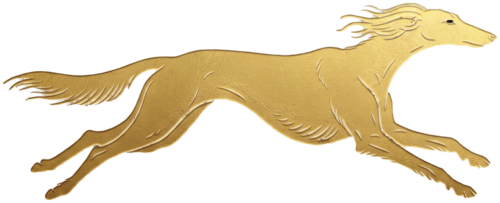 Running saluki in gold, the Saluki Capital mark